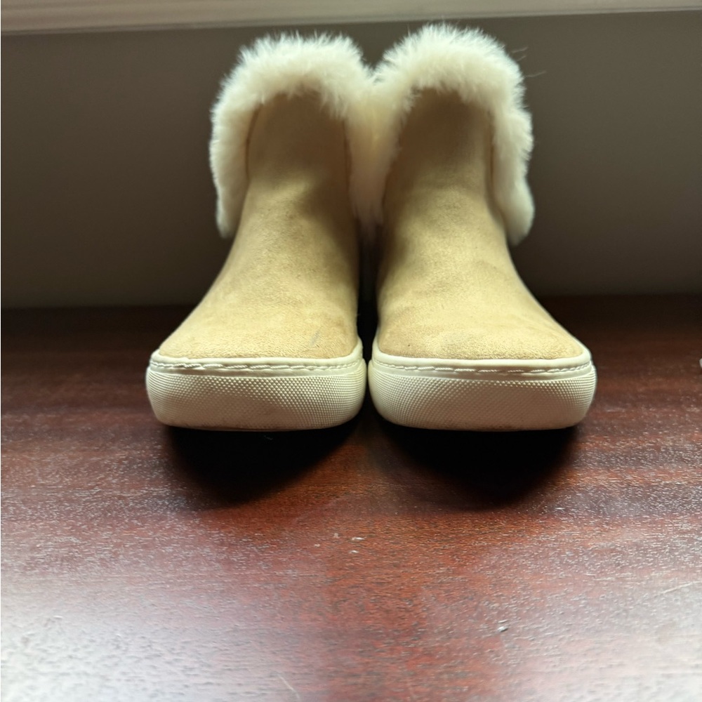 Women's Tan Fur-Lined Slip-On Shoes. Brand: Rock and Candy by ZiGi